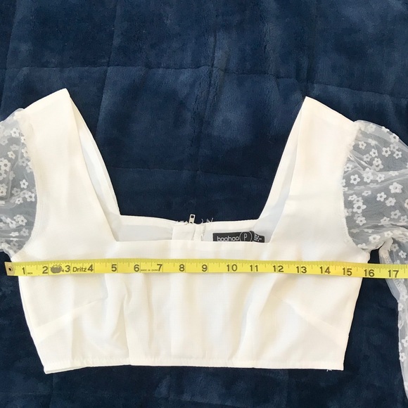 Long sleeve sheer tulle crop top NWOT - Picture 8 of 12